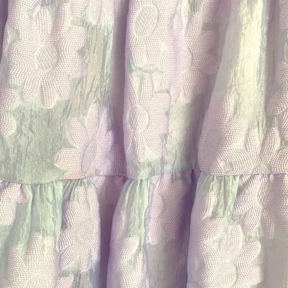 Entro Ruffle Sleeve Sunday Brunch Lavender Mini Babydoll Dress small 2 NWT $65 - Picture 4 of 10